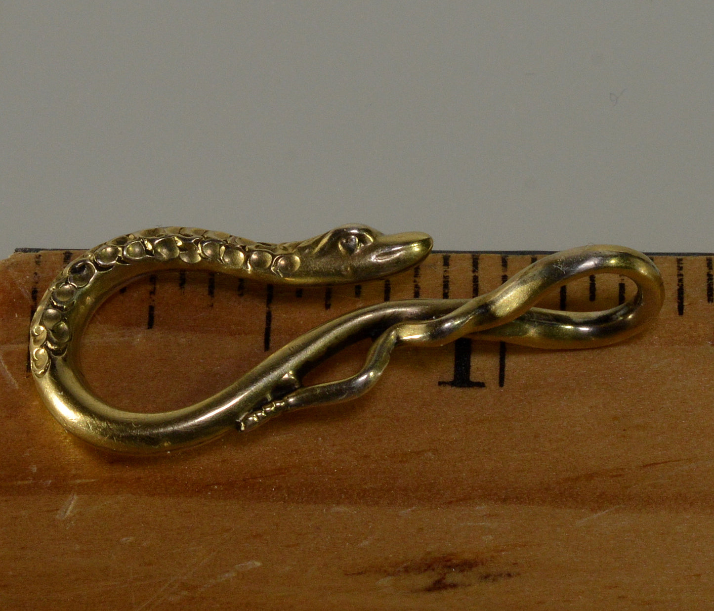 Antique Georgian 14K Gold Snake Hook Clasp For Chain Necklace C.1820 004089