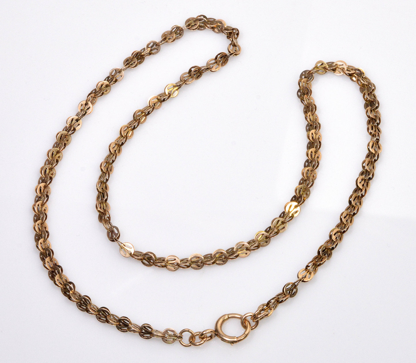 Antique Victorian 10K Gold Fancy Link Chain Necklace C.1890 003663