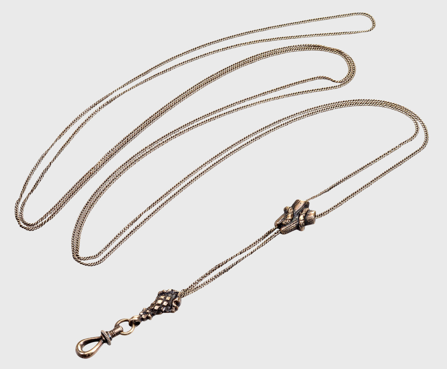 Antique Georgian 10K Gold Necklace Guard Slide Chain C.1820 003684