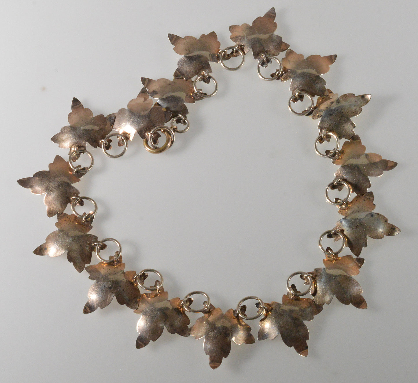 Antique Victorian Sterling Maple Leaves Necklace C.1890