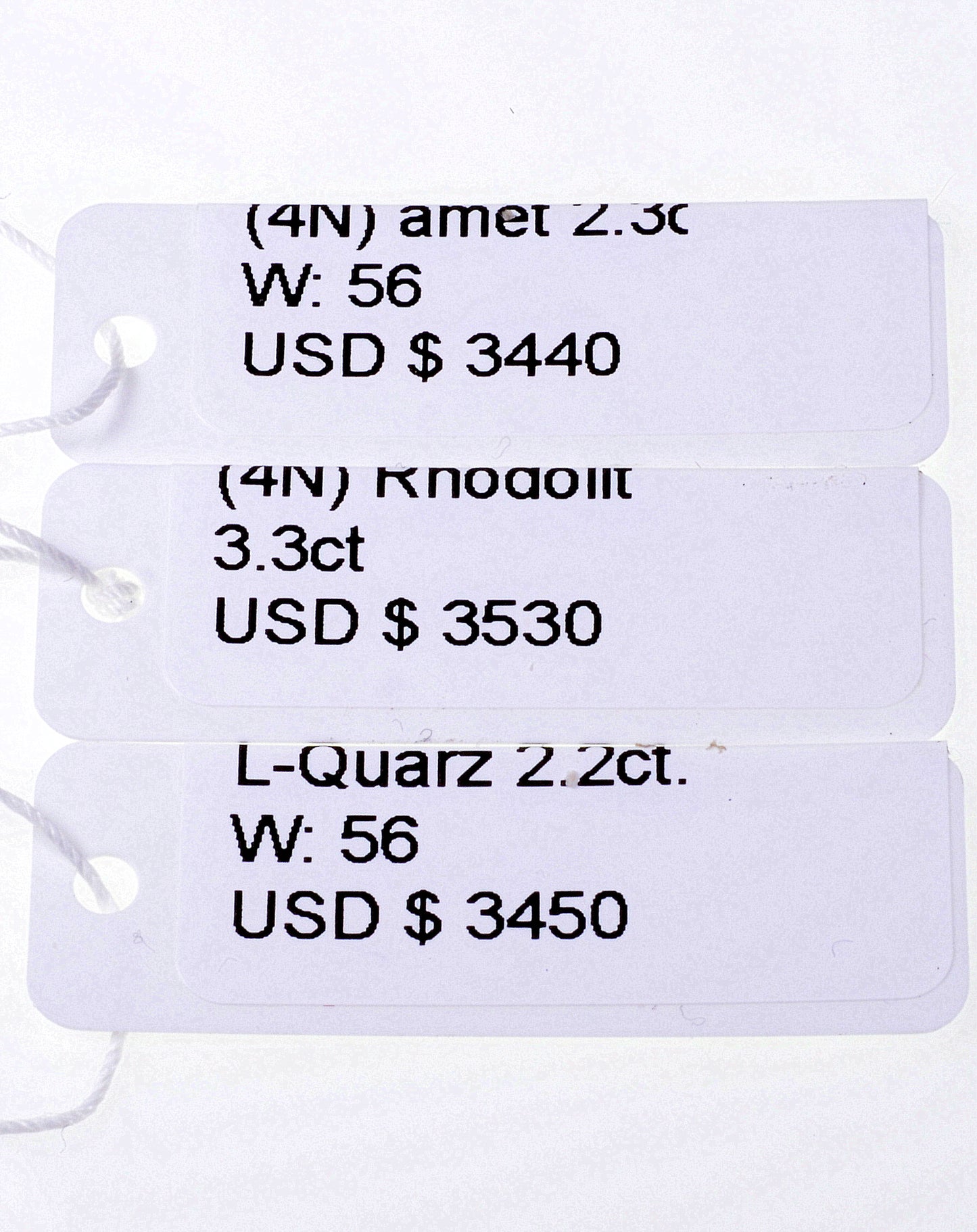 Bucherer 18K Gold Stackable Ring Set Amethyst Rhodolite Quartz Size 7 3/4