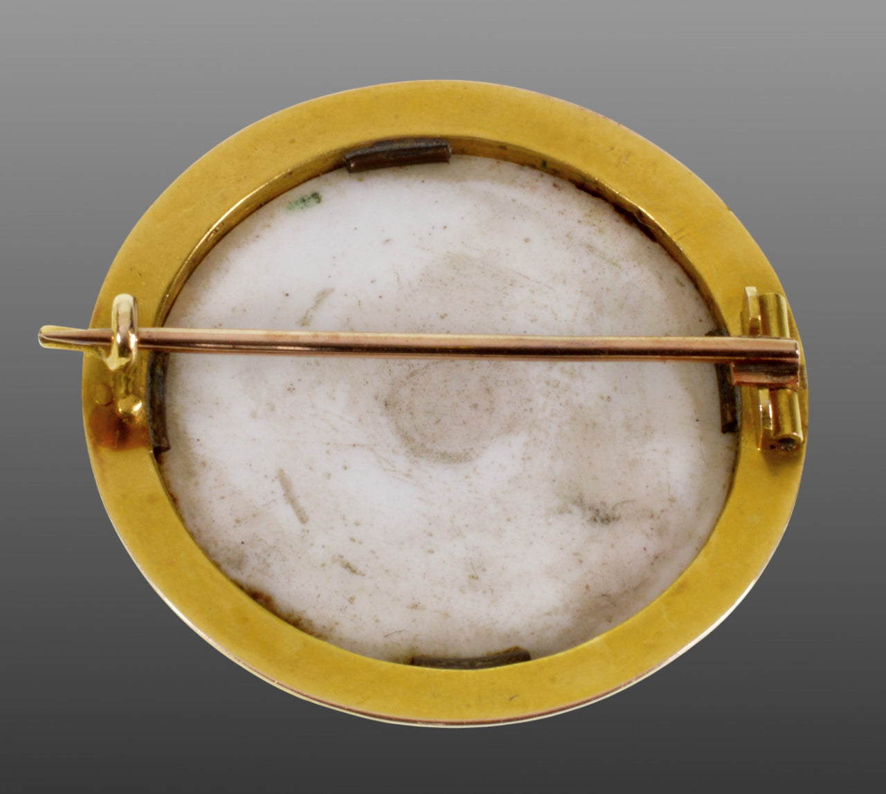 Antique Victorian 18K Baby Portrait Brooch Pin Porcelain Enamel Miniature C.1860