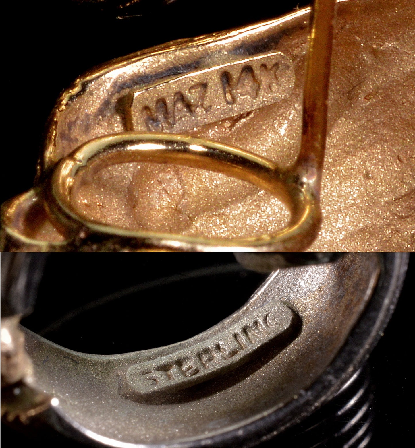 MAZ Large Lion's Head Earrings 14K Gold Sterling Emerald