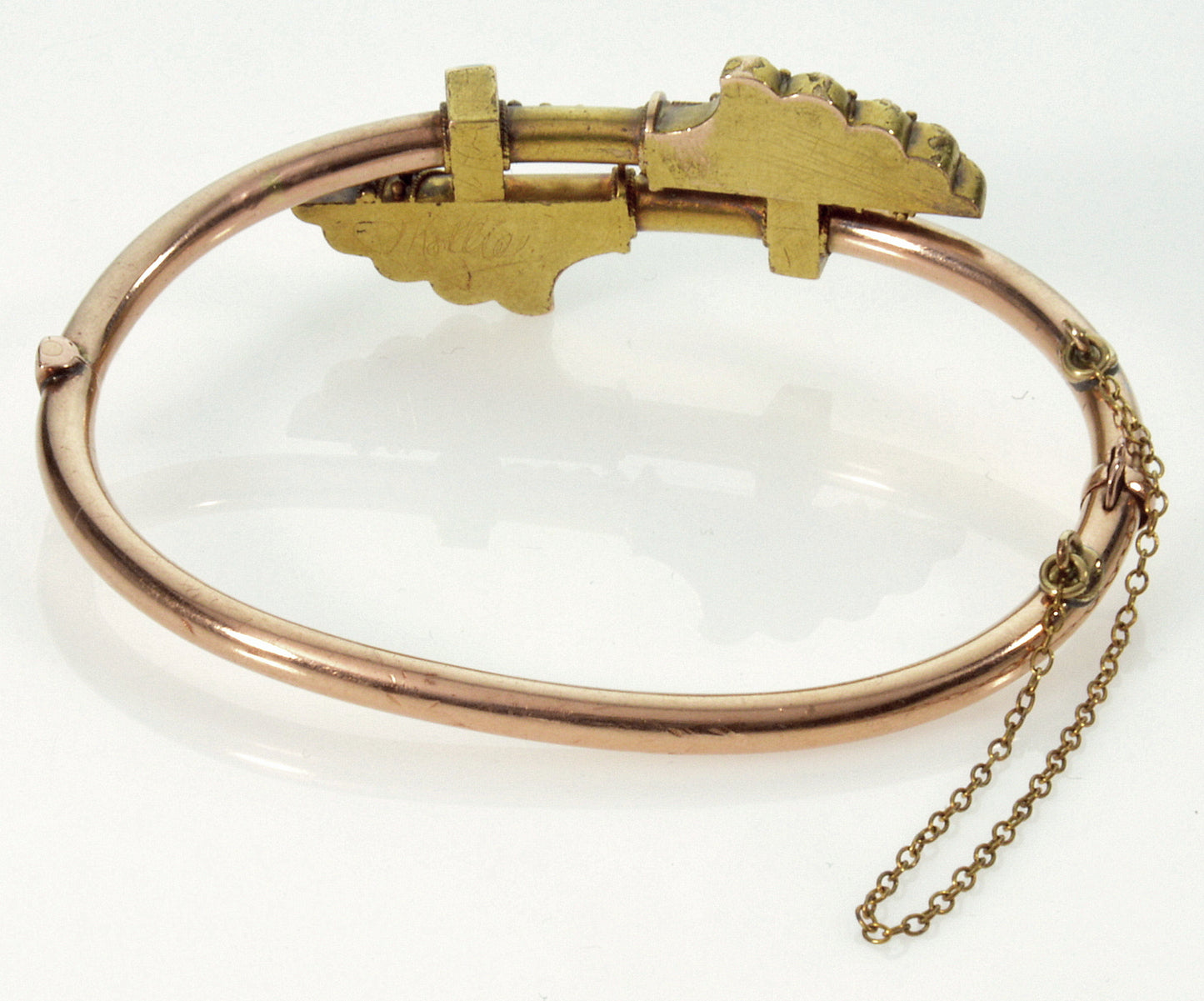 Antique Victorian Etruscan Revival 14K Gold Turquoise Hinged Bracelet C.1870