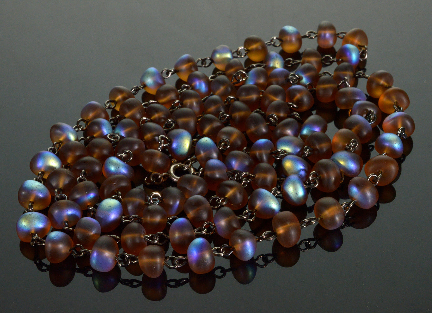 Antique Art Deco WMF Myra Glass Sterling Necklace Signed Germany C.1920