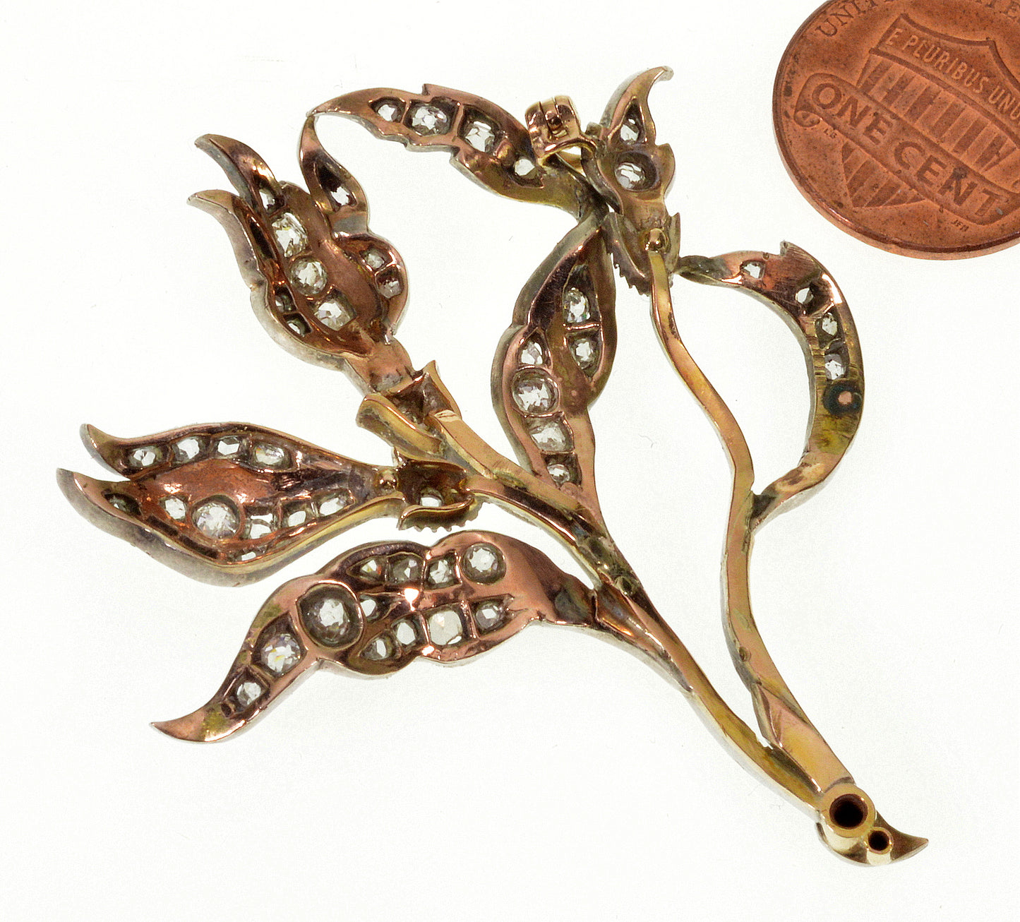 Antique Victorian French 18K Gold Diamonds Pendant C.1890