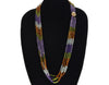 14K Gold Gemstone Designer Necklace Amethyst Peridot Citrine Quartz 32" Long
