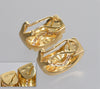 Italian 18K Gold Diamond Half Hoop Earrings