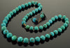 Antique Art Deco 14K Gold Turquoise Bead Necklace C.1920