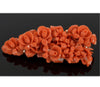 Estate Carved Salmon Coral Roses 14K Brooch Pin C.1930