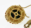 18K Gold Black Opal Diamond Green Garnet Pendant 14K Chain Necklace