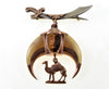 Antique Masonic Egyptian Revival 10K Gold Tiger Claw Tiger's Eye Pin C.1900