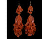 Antique Victorian Salmon Coral 14K Gold Earrings C.1860