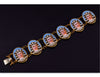Art Deco Egyptian Revival French Enamel Pharaoh Bracelet C.1920