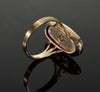 Art Nouveau Egyptian Revival Platinum 14K Gold Ring Diamond Onyx Size 7 C.1900