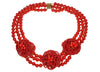 Early Miriam Haskell by Frank Hess Lipstick Red Glass Necklace C.1930