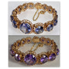 Estate 18K Rose Gold Lab Alexandrite Bracelet C.1940