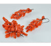 Antique Victorian Salmon Red Coral 10K Gold Earrings Brooch C.1860