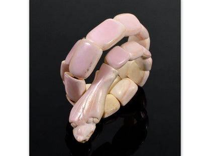 Antique Victorian Coiled Snake Conch Shell Bracelet C.1860