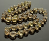 Art Deco 14K Gold Smoky Quartz Fancy Shape Bead Necklace 34" C.1920