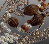Oversized Designer Signed Pearl Wood Necklace From Saks 5th Ave