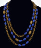 Rare Miriam Haskell by Peter Raines Necklace Flapper Art Glass Brass 71”