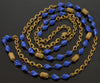 Rare Miriam Haskell by Peter Raines Necklace Flapper Art Glass Brass 71”