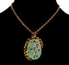 Art Deco 14K Gold Large Carved Jadeite Jade Pendant C.1920