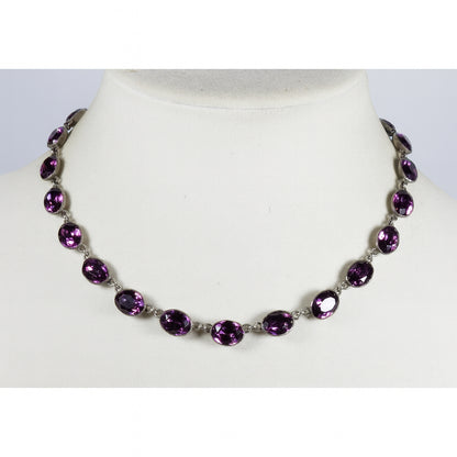 Antique Georgian Purple Paste Silver Riviere Necklace C.1820 003990