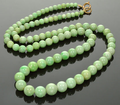 Antique Art Deco Jadeite Jade Bead Necklace 002791