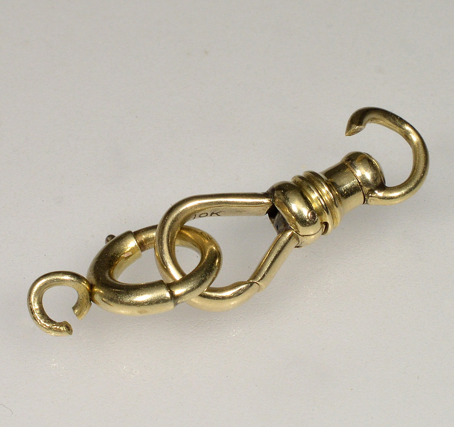 Victorian 10K Yellow Gold Dog Clip And Bolt Clasps Set For Pocket Watch Albert Chain 0400