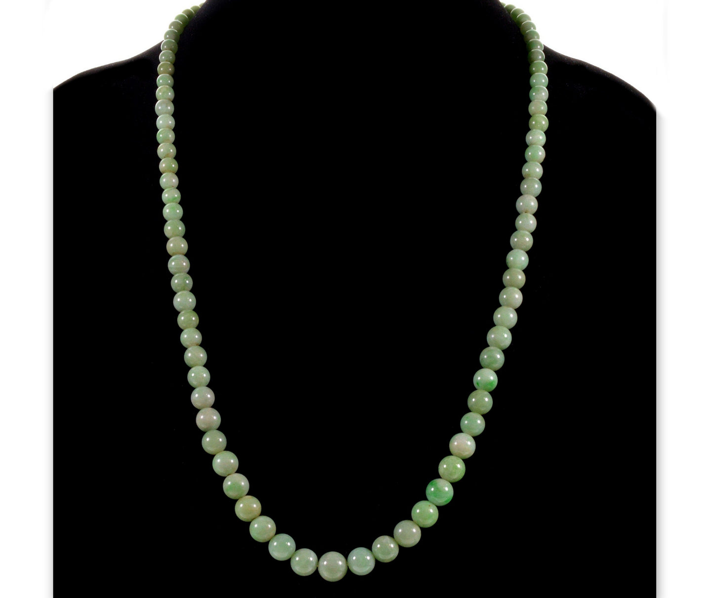 Antique Art Deco Jadeite Jade Bead Necklace 002791