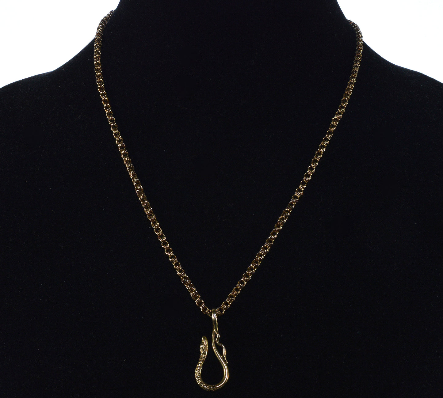 Antique Georgian 14K Gold Snake Hook Clasp For Chain Necklace C.1820 004089