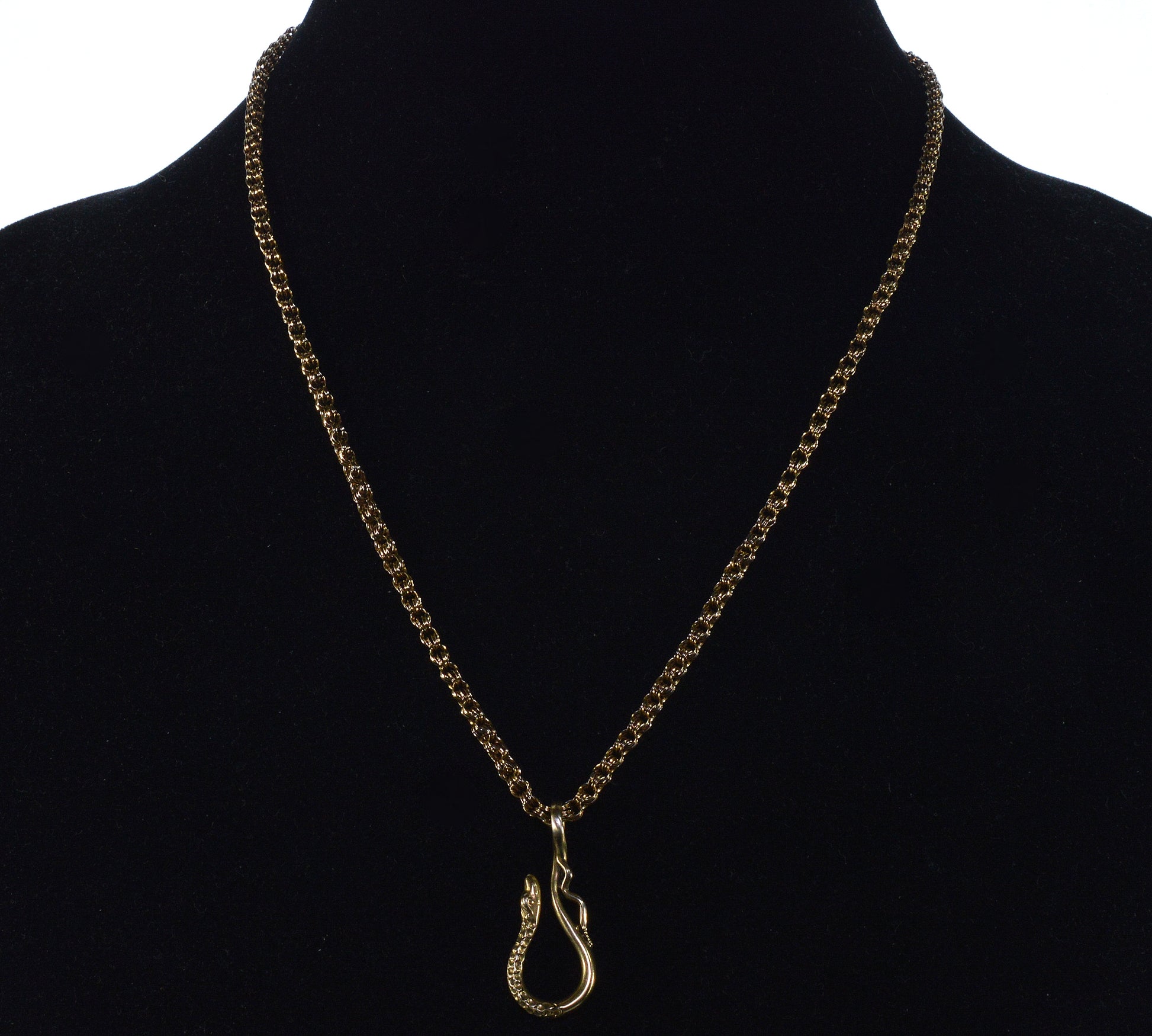 Antique Georgian 14K Gold Snake Hook Clasp For Chain Necklace C.1820 004089