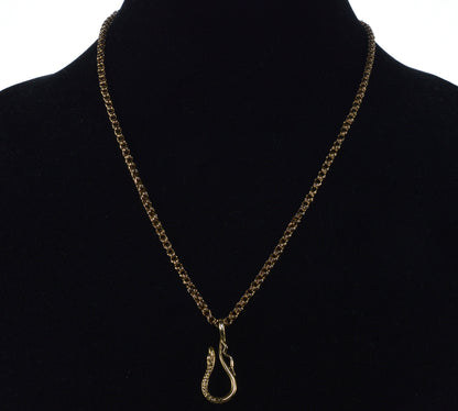 Antique Georgian 14K Gold Snake Hook Clasp For Chain Necklace C.1820 004089
