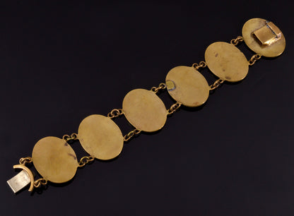 Art Deco Egyptian Revival French Enamel Pharaoh Bracelet C.1920