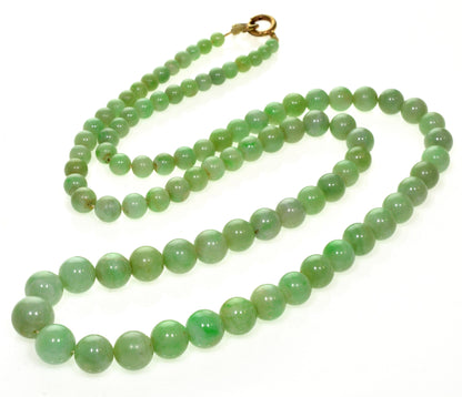 Antique Art Deco Jadeite Jade Bead Necklace 002791