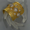 Vintage Deanna Hamro Etruscan Revival Cuff Bracelet Swarovski Crystals 80's