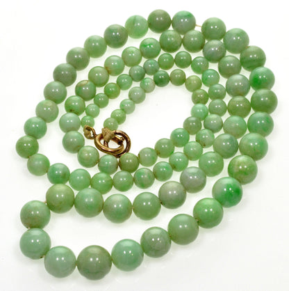 Antique Art Deco Jadeite Jade Bead Necklace 002791