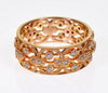 Estate 18K Rose Gold Diamond Cigar Band Ring Size 7 1/2