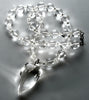 Rock Crystal Rutilated Quartz Leaf Pendant Necklace C.1950