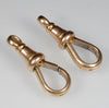 Victorian 9K Gold Set of 2 Large Dog Clip Clasps No Swivel 0413