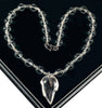 Rock Crystal Rutilated Quartz Leaf Pendant Necklace C.1950