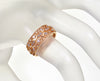Estate 18K Rose Gold Diamond Cigar Band Ring Size 7 1/2