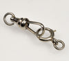 Victorian 10K White Gold Swivel Dog Clip And Bolt Clasp Set For Pocket Watch Albert Chain 0401