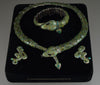 Margot De Taxco Snake Jewelry Suite Enamel Sterling Necklace Bracelet Earrings C.1950