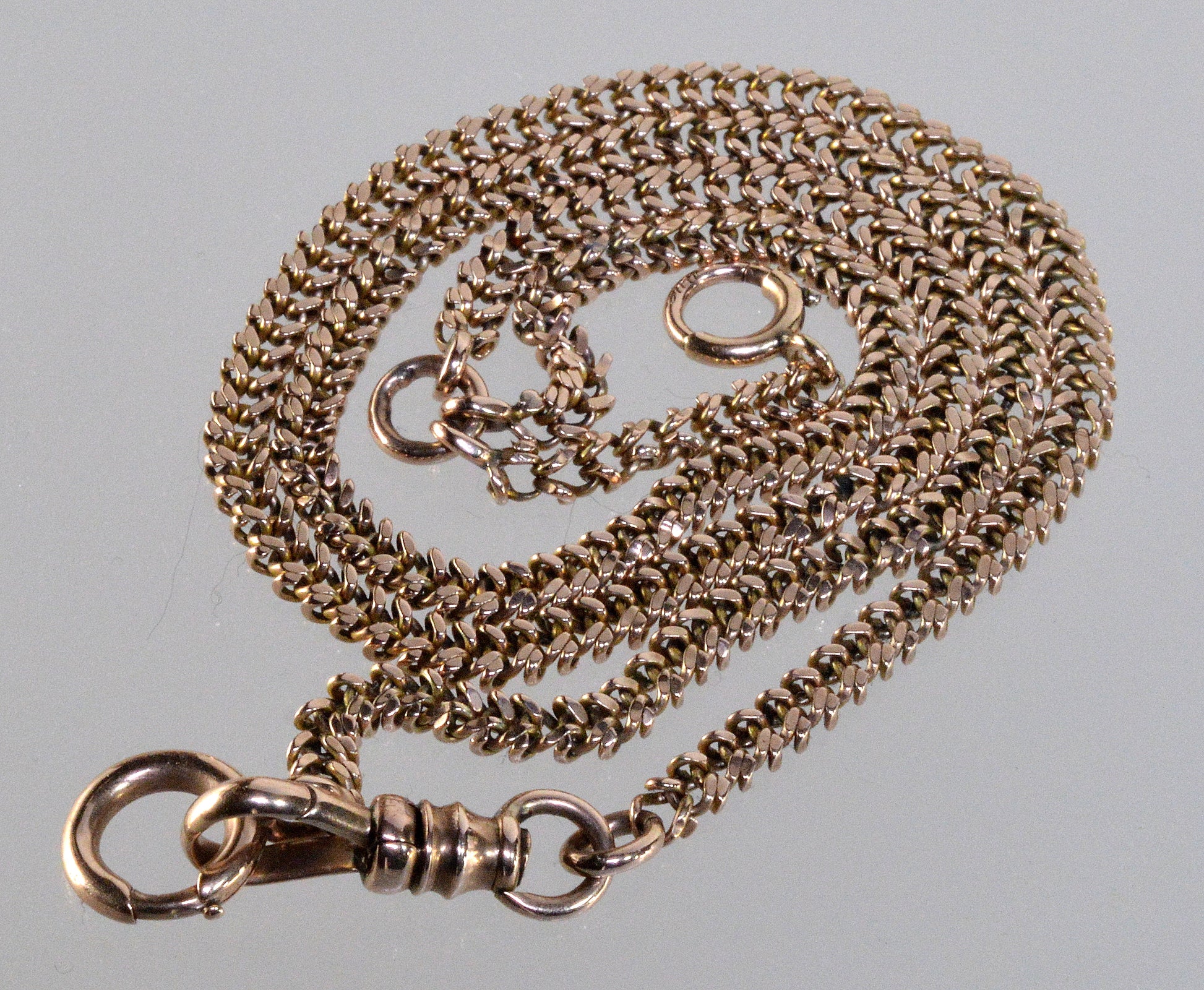 Antique Victorian 10K Gold Fancy Watch Chain Necklace C.1890 003876