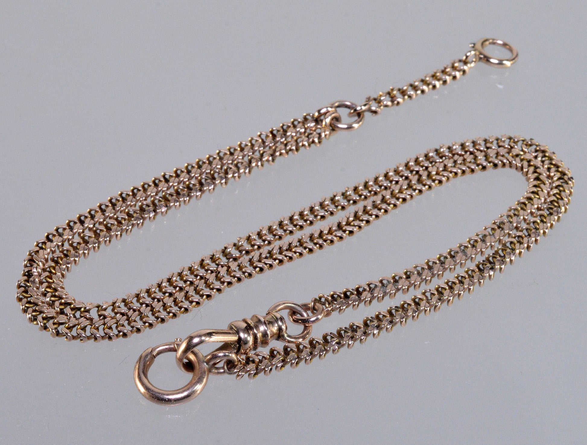 Antique Victorian 10K Gold Fancy Watch Chain Necklace C.1890 003876