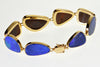 Australian Black Opal 14K Gold Bracelet C.1950 Size 7 3/8