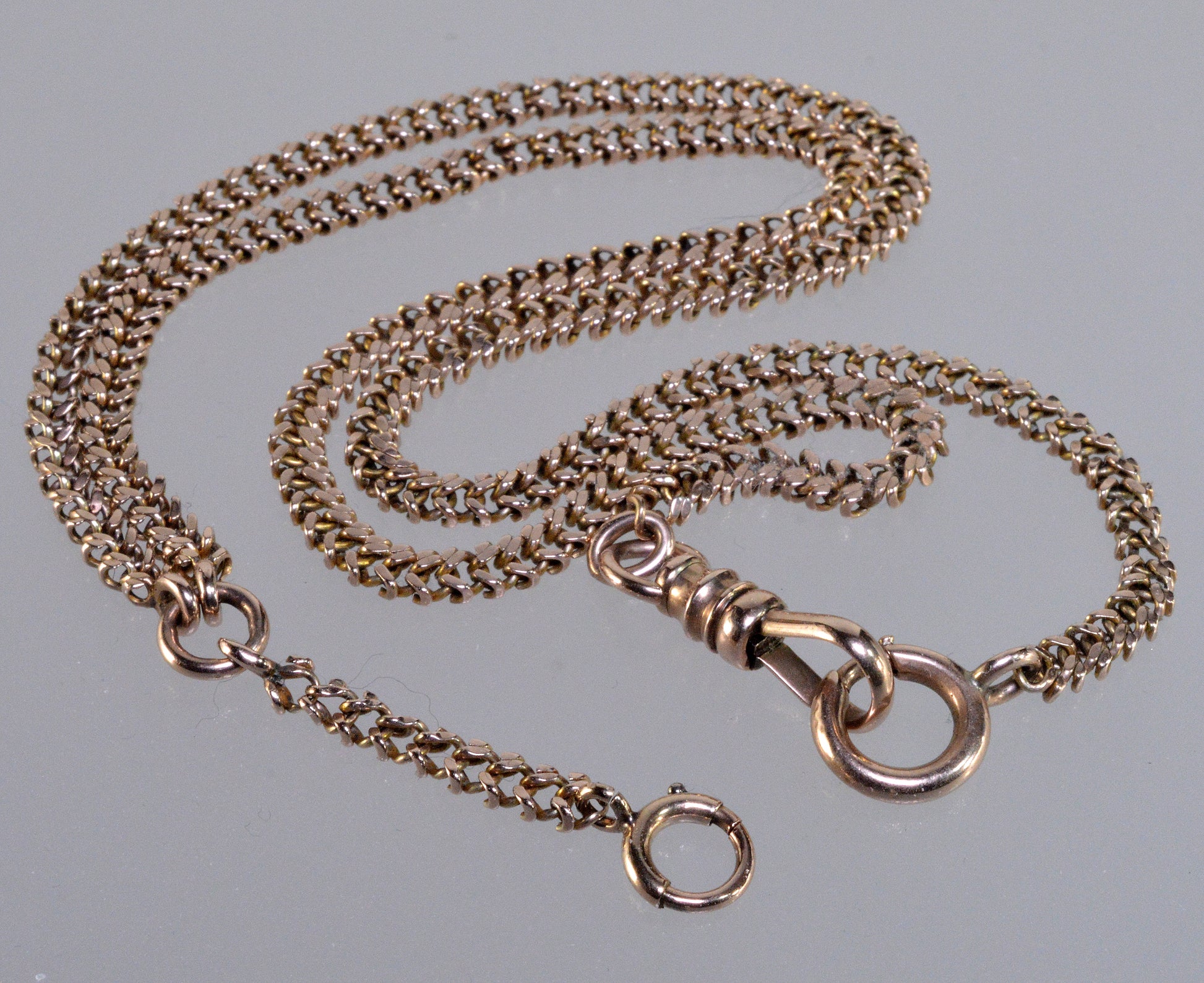 Antique Victorian 10K Gold Fancy Watch Chain Necklace C.1890 003876